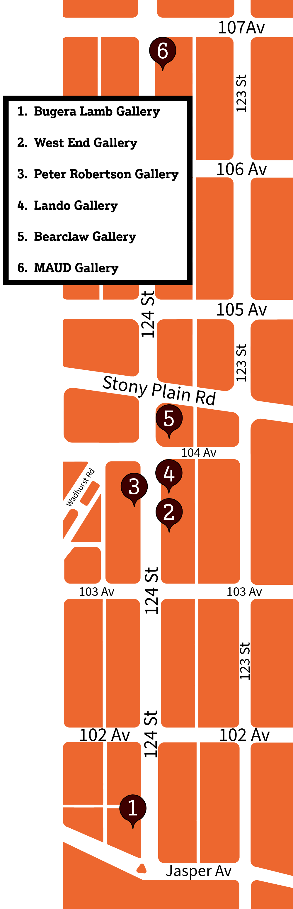 Map of 124 Street area